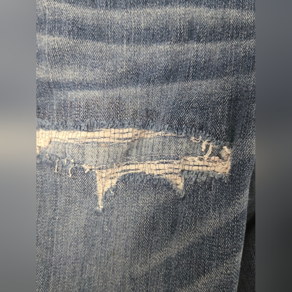 American Eagle Distressed Skinny Jeans Size 8 Button Fly Destroyed Denim - Picture 5 of 13